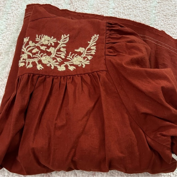 Free People Dreaming About You Baby Doll Blouse Embroidered Boho Size Small - Picture 13 of 13